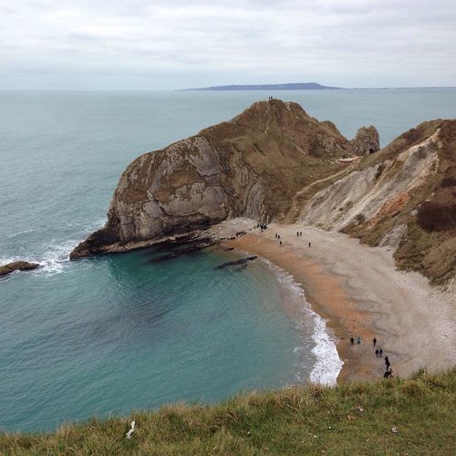 High angle view of lulworth cove