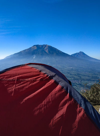 A tent in mount andong, indonesia