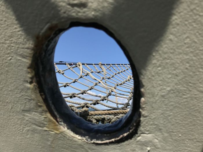 Close-up of hole in wall