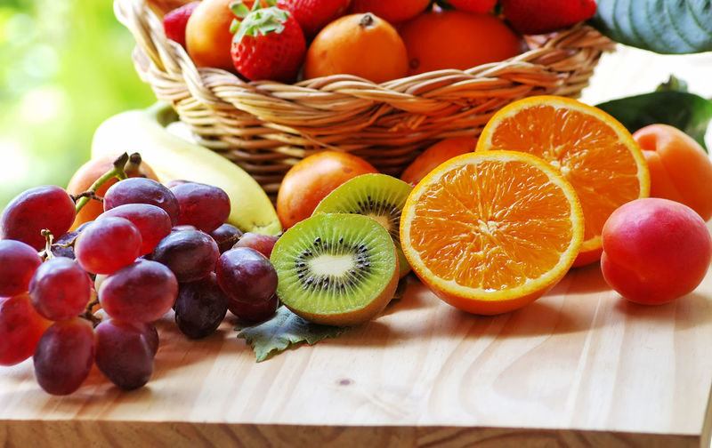Close-up of fresh assorted fruits on table