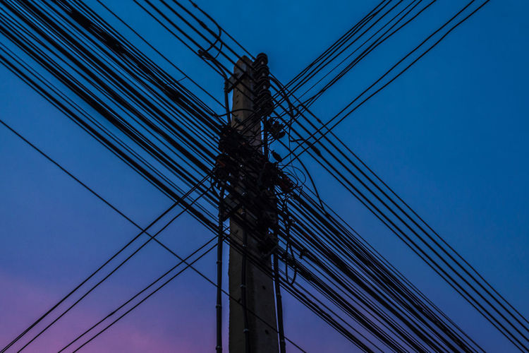 Sky tree power line silhouette