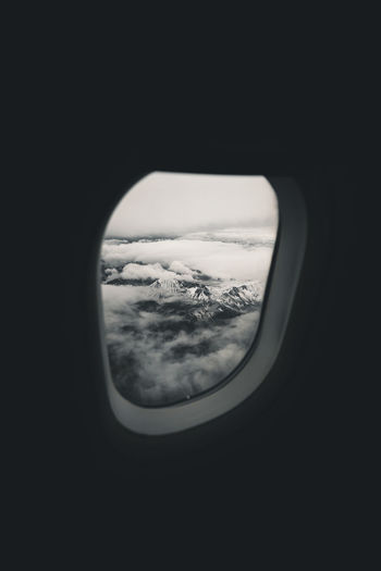 Landscape seen through airplane window