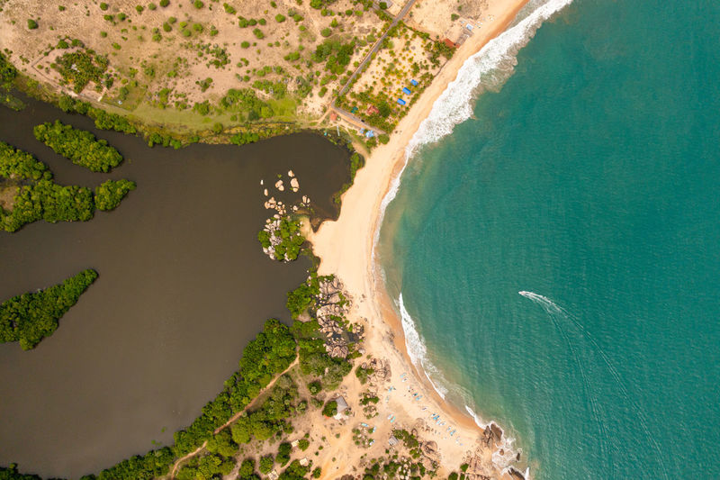 High angle view of beach