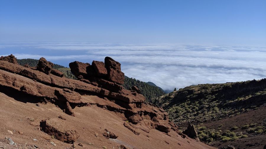 Scenic view of rocky mountains against sky