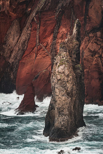Rock formations by sea