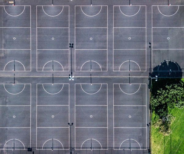 Directly above shot of basketball court