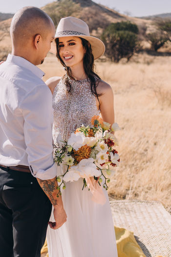 Bride and groom during elopement in nature in querétaro, mexico