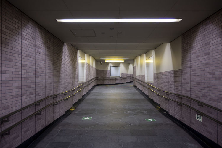 Empty corridor of tunnel