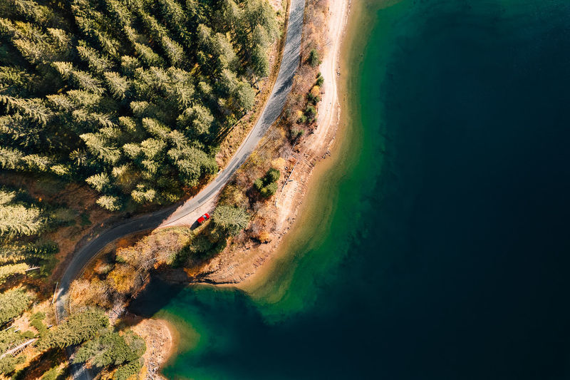 High angle view of beach