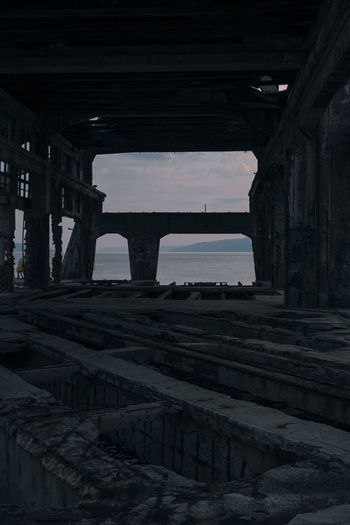 View of abandoned bridge