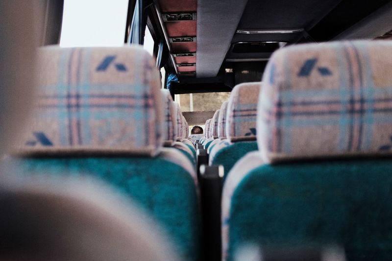 Close-up of empty chairs