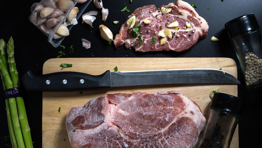 Meat on cutting board