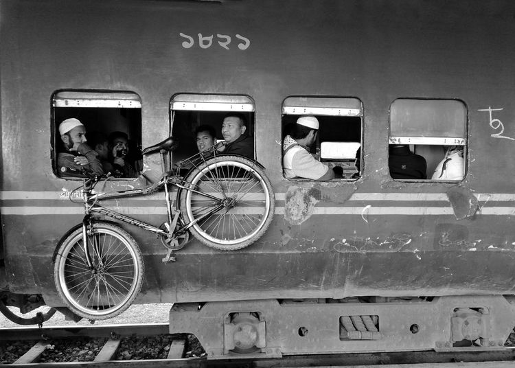 Bicycles on train