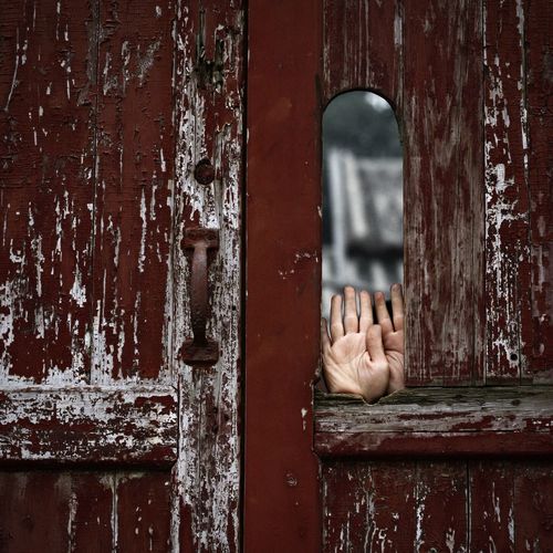 Close-up of wooden door