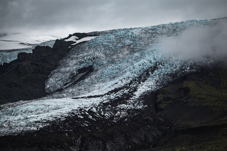 Skaftafell glacier in iceland. a glacier tongue of europe's largest glacier. 