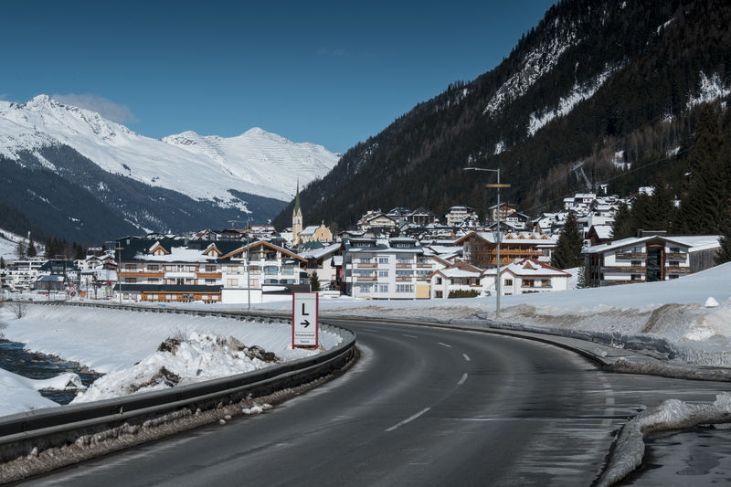 View of the village of igschl, a famous european ski resort in the alps of austria