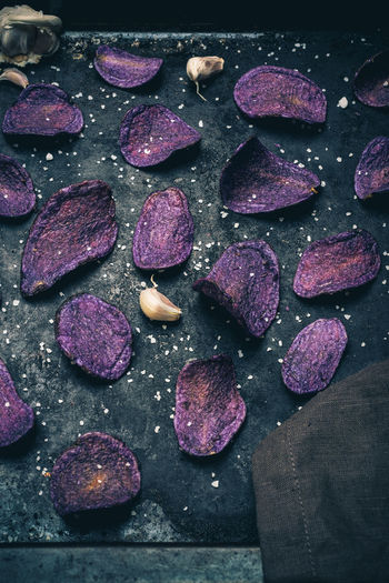 Close up of purple potato