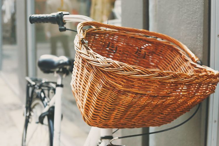 Close-up of bicycle basket