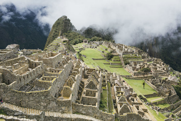 The famous ruins of the lost city of machu picchu, peru