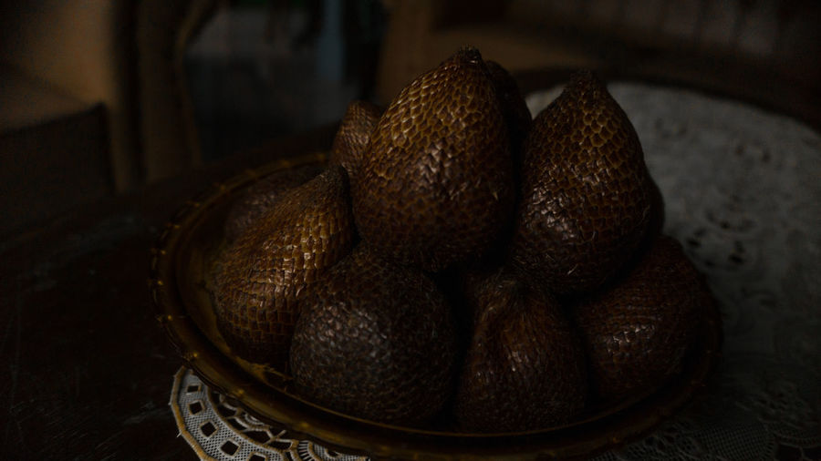 Salak is a fruit from indonesia which has skin like scales