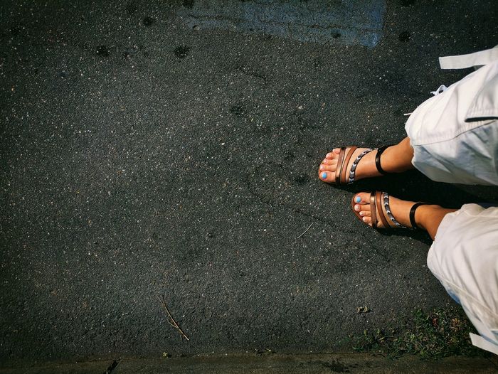 Girl walking along srteet