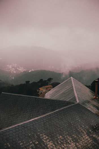 High angle view of landscape against sky