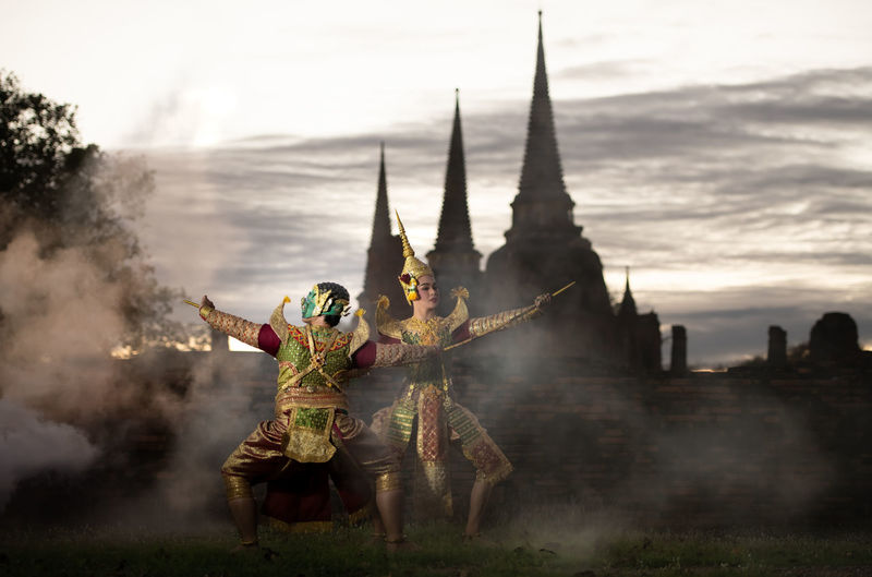 Khon, is a classical thai dance in a mask. in ramayana literature,