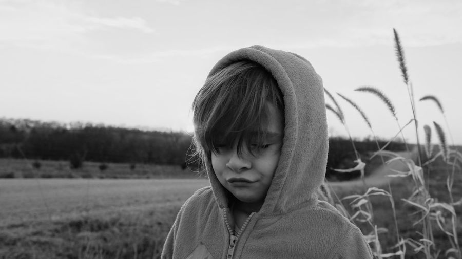 Portrait of boy outdoors