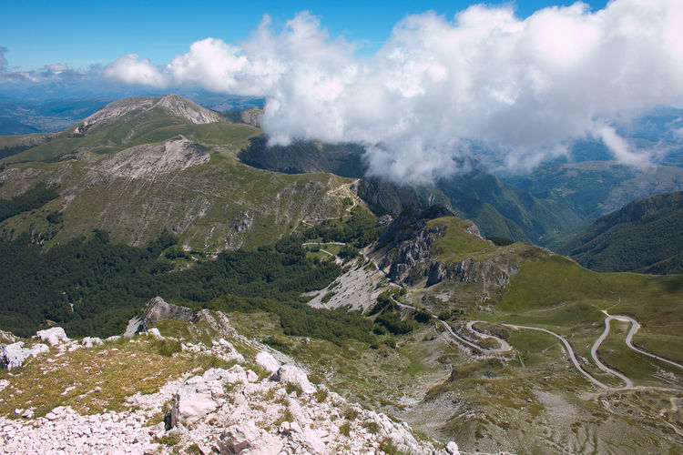 Panoramic view from the summit of mount terminillo in lazio, italy