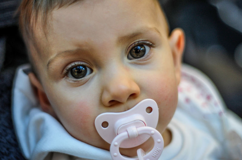 Close-up portrait of cute baby boy