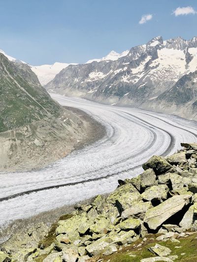 Aletsch glacier - retreat of an ice front 