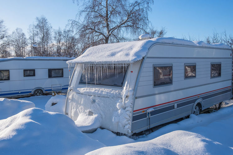 Winter camping with a caravan