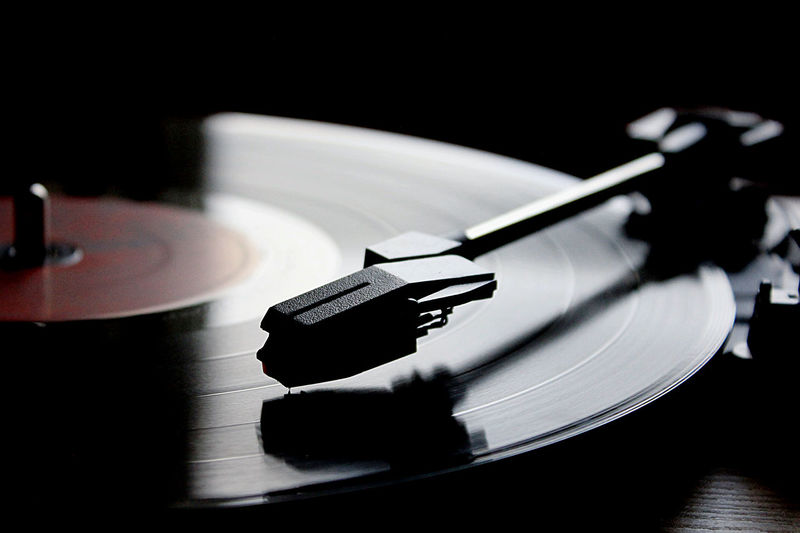 Close up of a jazz music record vinyl