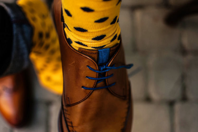 Close-up of brown shoe