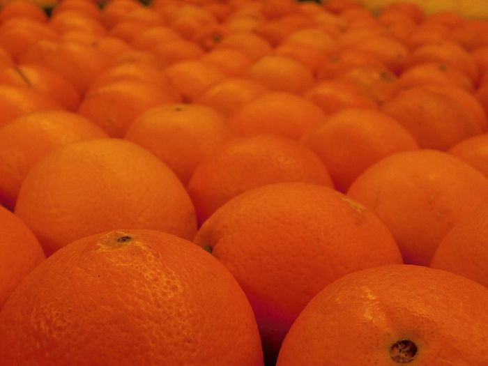 Full frame shot of orange fruits in market