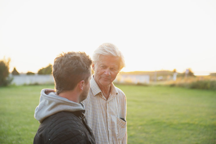 Father with adult son