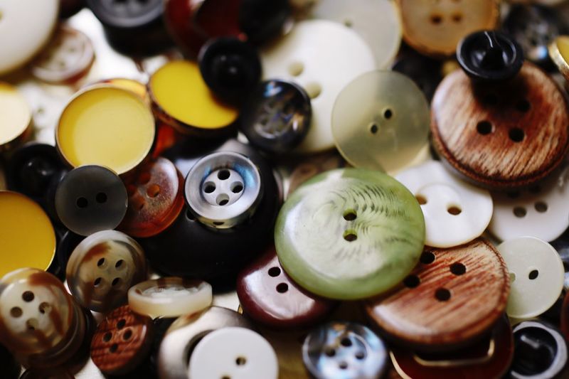 Close-up of various buttons