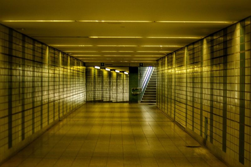 Empty corridor in subway
