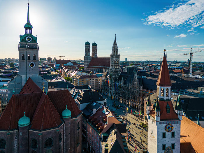 Old town towers in the center of munich, germany