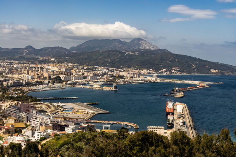 View south bay city of ceuta north africa, spain
