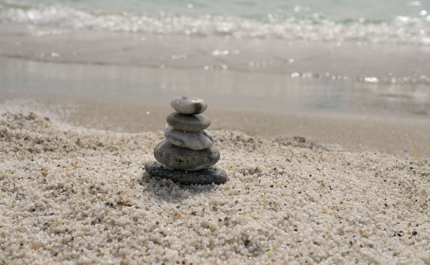 The balanced stones at the beach, is arutas beach, sardinia

