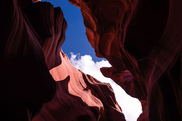 Low angle view of mountain against sky