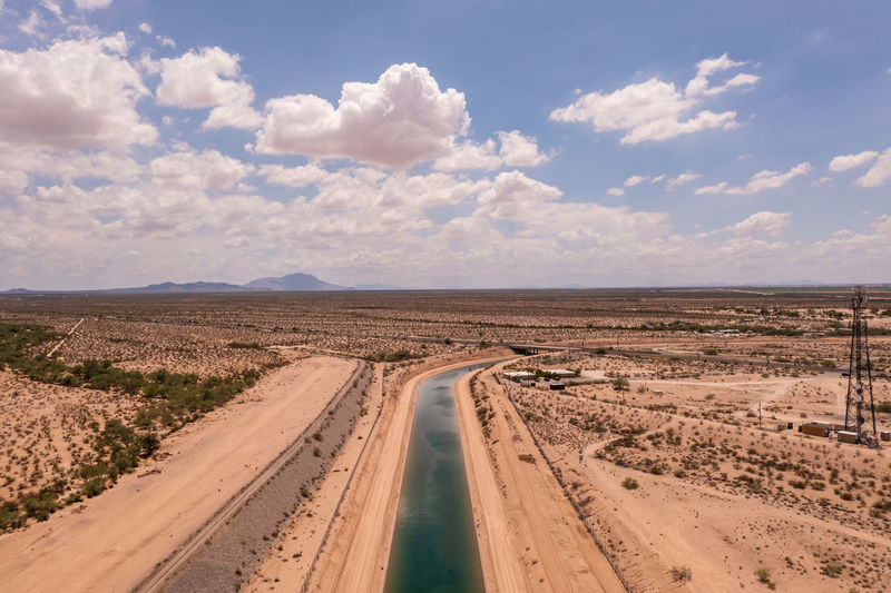 Colorado river water used in irrigation canal in arizona