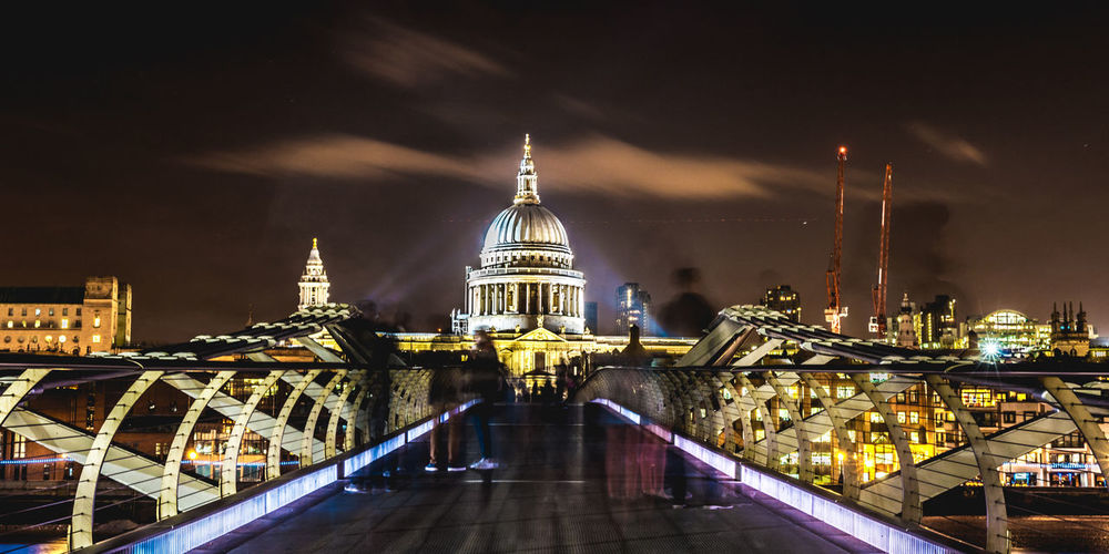 View of illuminated london city at night