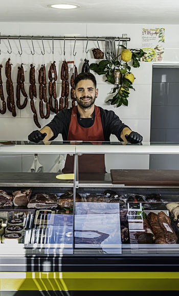 Man working at the butcher's shop