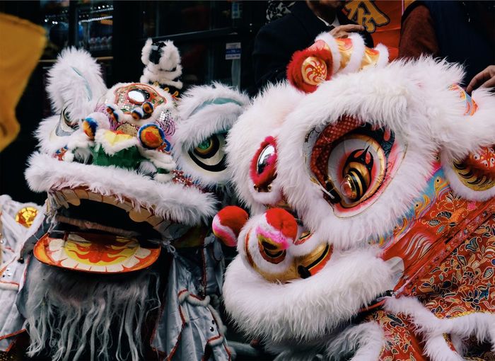 Close-up of chinese dragons