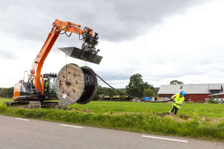 View of digger at work