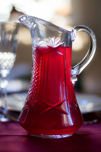 Close-up of red drink