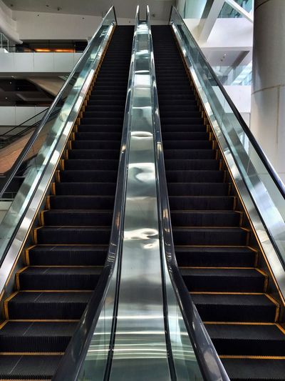 Escalators in modern building