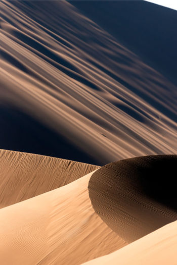 High angle view of sand dunes in desert